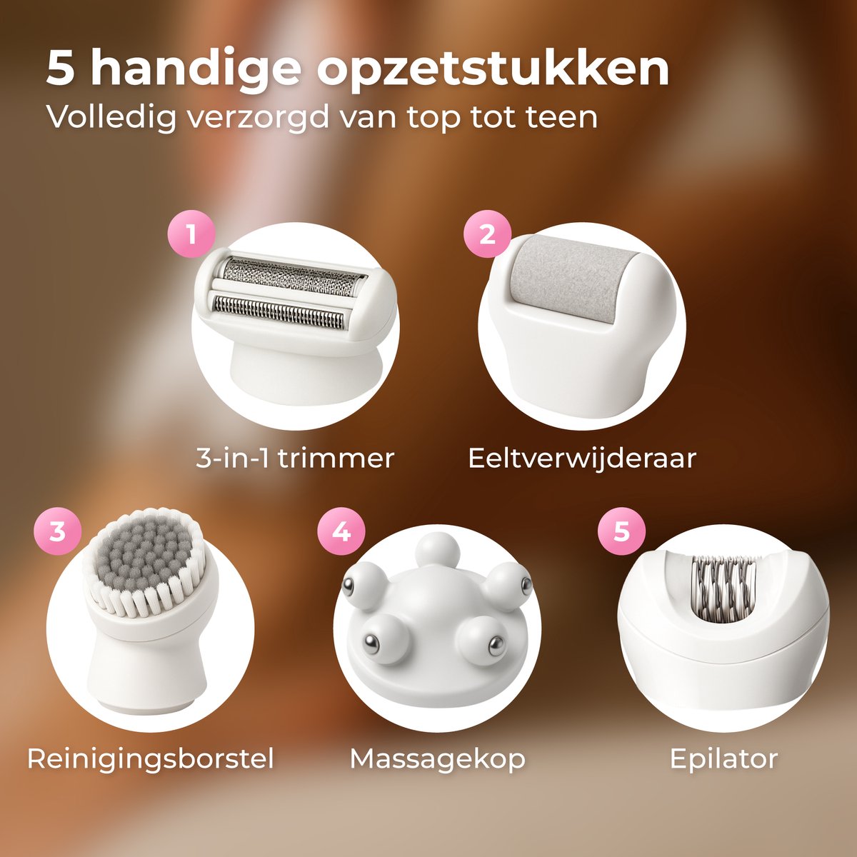 Nuvance Epileerapparaat Dames - Epilator 5-in-1 thumbnail 4