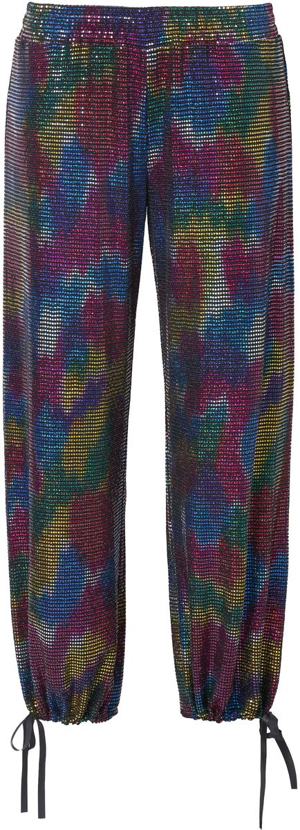 Angel of Style - Dames - Broek rechte pijpen paillettenlook - Paars - Maat 52