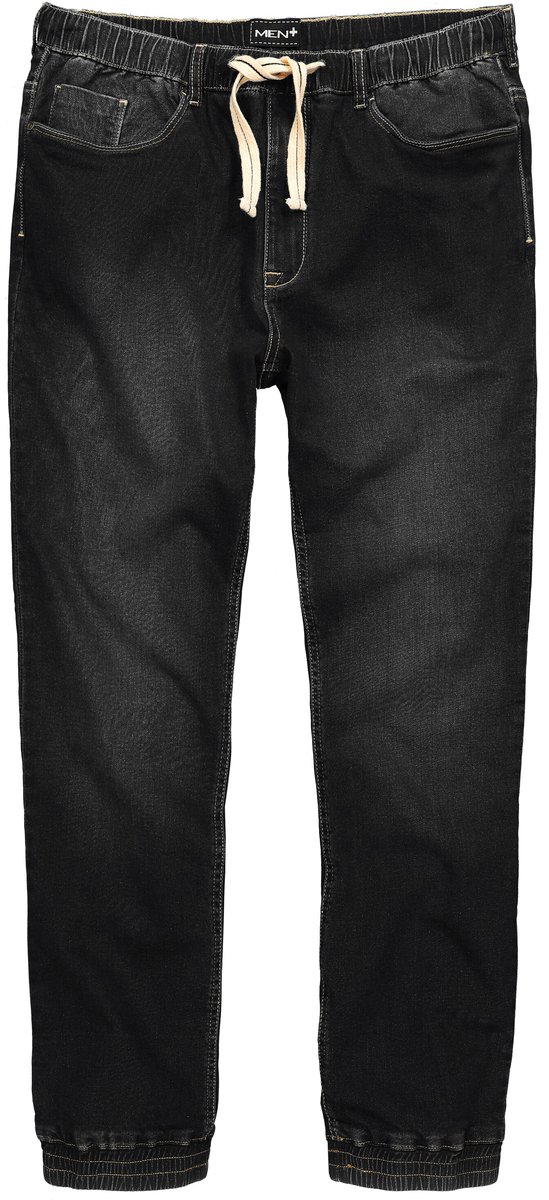 Men Plus - Heren - Superstretch instapjeans Straight Fit - Zwart - Maat XL