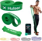 Hulser Resistance band 23 tot 55 kg - 104 / 208 cm - Met digitale startgids - Weerstandsband voor pull up - Fitness weerstandband - Stretch elastiek - Bands - Power band weerstandselastiek - Groen