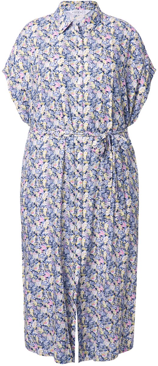 Studio Untold - Dames - Maxi-jurk overhemdjurk bloemenprint - Roze - Maat 46+
