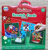 CCG Kerst kraskaarten - Kerstbal krassen - Set van 4 met kraspen - Vanaf 3 jaar