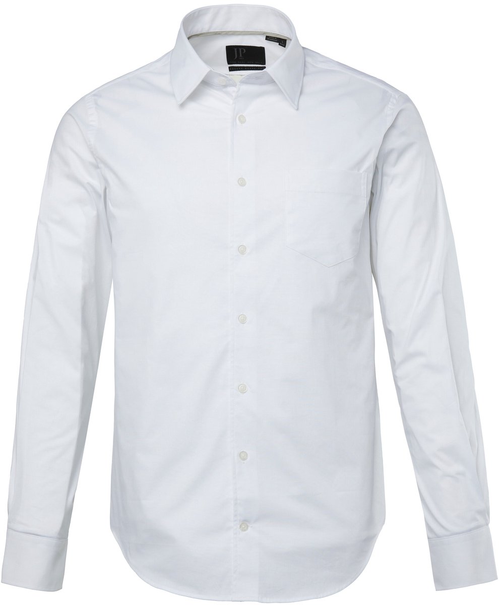 JP 1880 - Heren - Overhemd FLEXNAMIC® kentkraag moderne Basic-Fit - Sneeuwwit - Maat 6XL