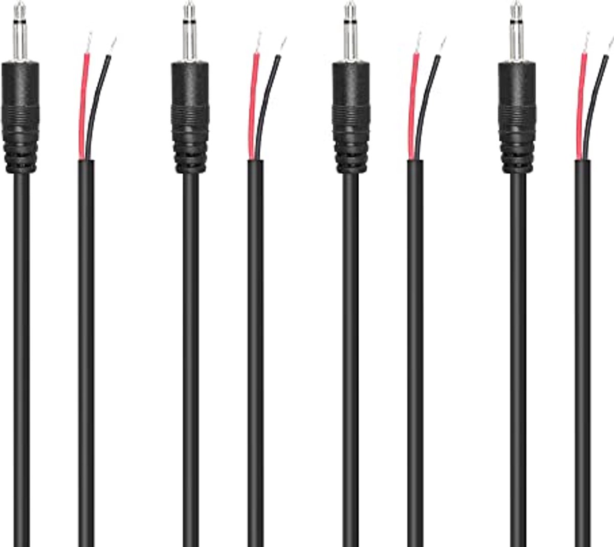 3.5mm Mannelijke Plug naar Naakte Draad Audio Kabel - 1 meter - 4 Pack voor Audioreparatie