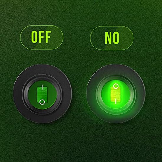 Gebildet Groene LED Tuimelschakelaar – Waterdicht IP65, 3-pin, 12V/20A Of 24V/10A, Set Van 2
