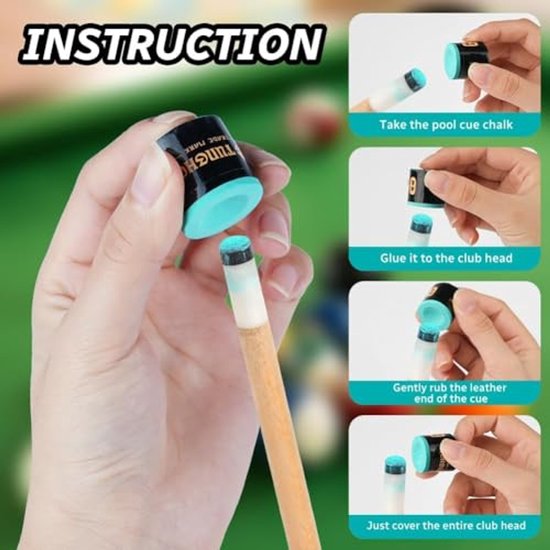Antislip Snookerkrijt Set voor Pool Cue - Verbeter Grip voor Professionele en Thuisgebruikers — afbeelding 5