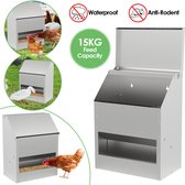 Bespaar Voer Kosten HENGMEI Automatische Pluimvee Voederbak Open Deksel Kan Worden 5 Kg Capaciteit Kippen