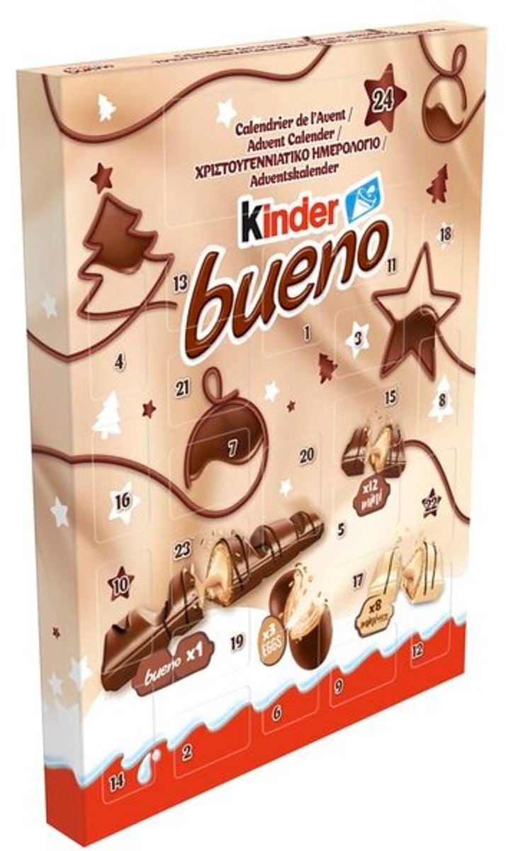 Kinder - Chocoalde Bueno Adventskalender - 181 Gram - Kado - Cadeau - 24 Dagen – foto 2