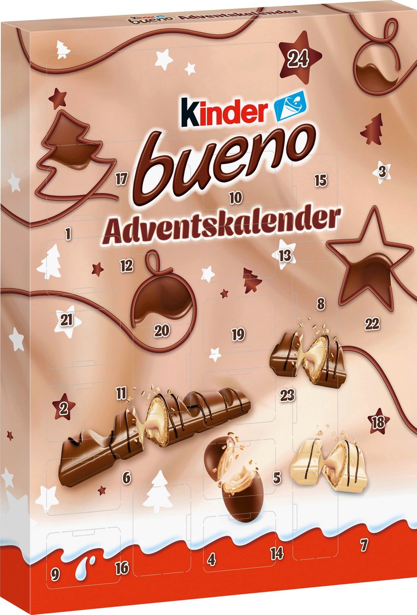 Kinder - Chocoalde Bueno Adventskalender - 181 Gram - Kado - Cadeau - 24 Dagen