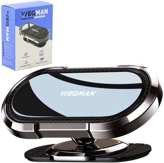 Supports de téléphone Wegman pour voiture, magnétiques, pour tableau de bord, rotatifs à 360°, résistants aux chocs et aux seuils de porte.