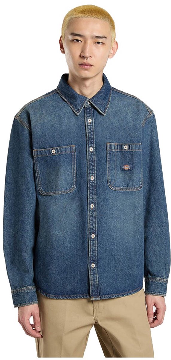 Dickies Mechanic Overhemd Met Lange Mouwen L Man Blauw