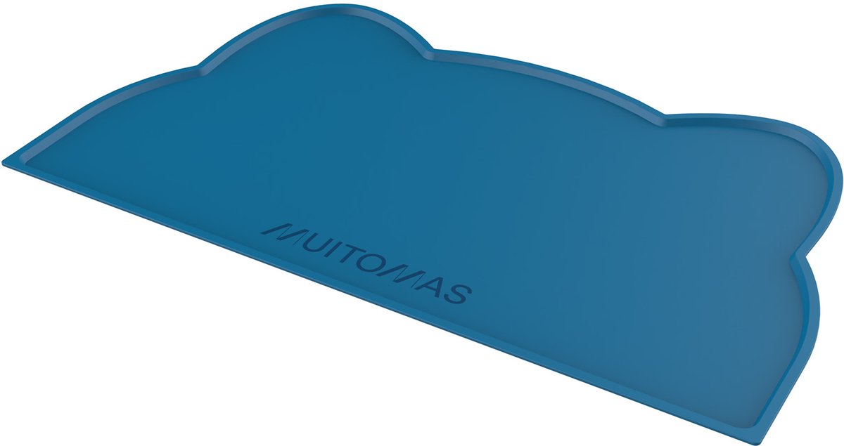 Muitomas voer- en drinkbak mat - Hygiënisch - Antislip - Beschermt de vloer - Blauw