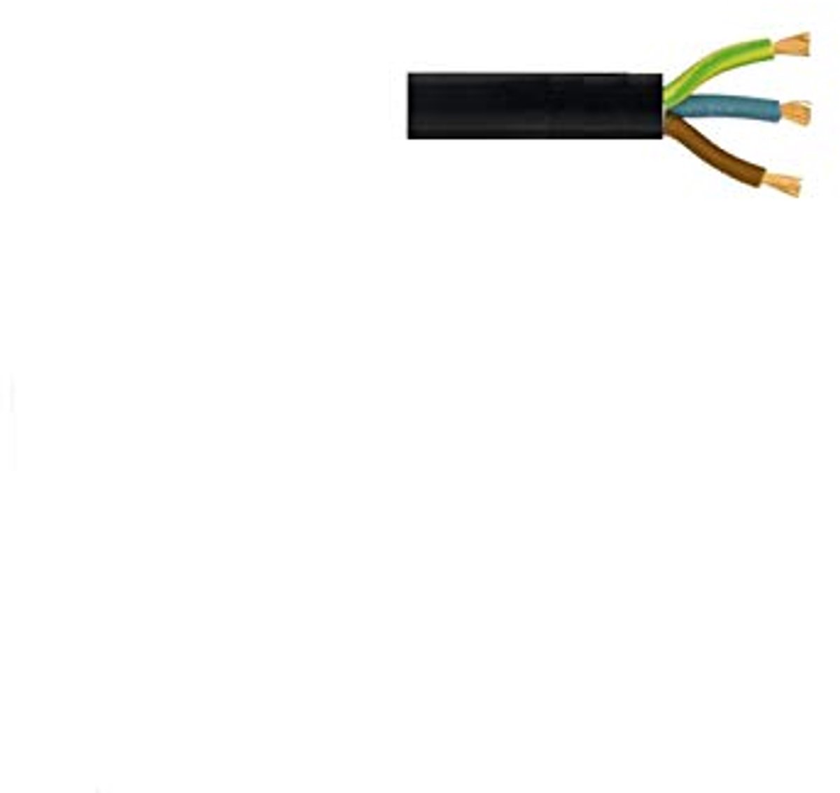 Flexibele zwarte kabel 0.75 mm, 1.0 mm en 1.5 mm - Ronde kabel voor diverse toepassingen