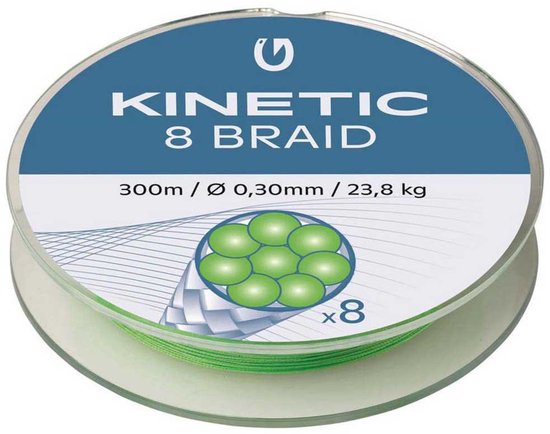 Kinetic 8 Braid - Fluo Green - 300m - 0.26mm - 20.6kg - Gevlochten Lijn - Groen van Kinetic — afbeelding 5