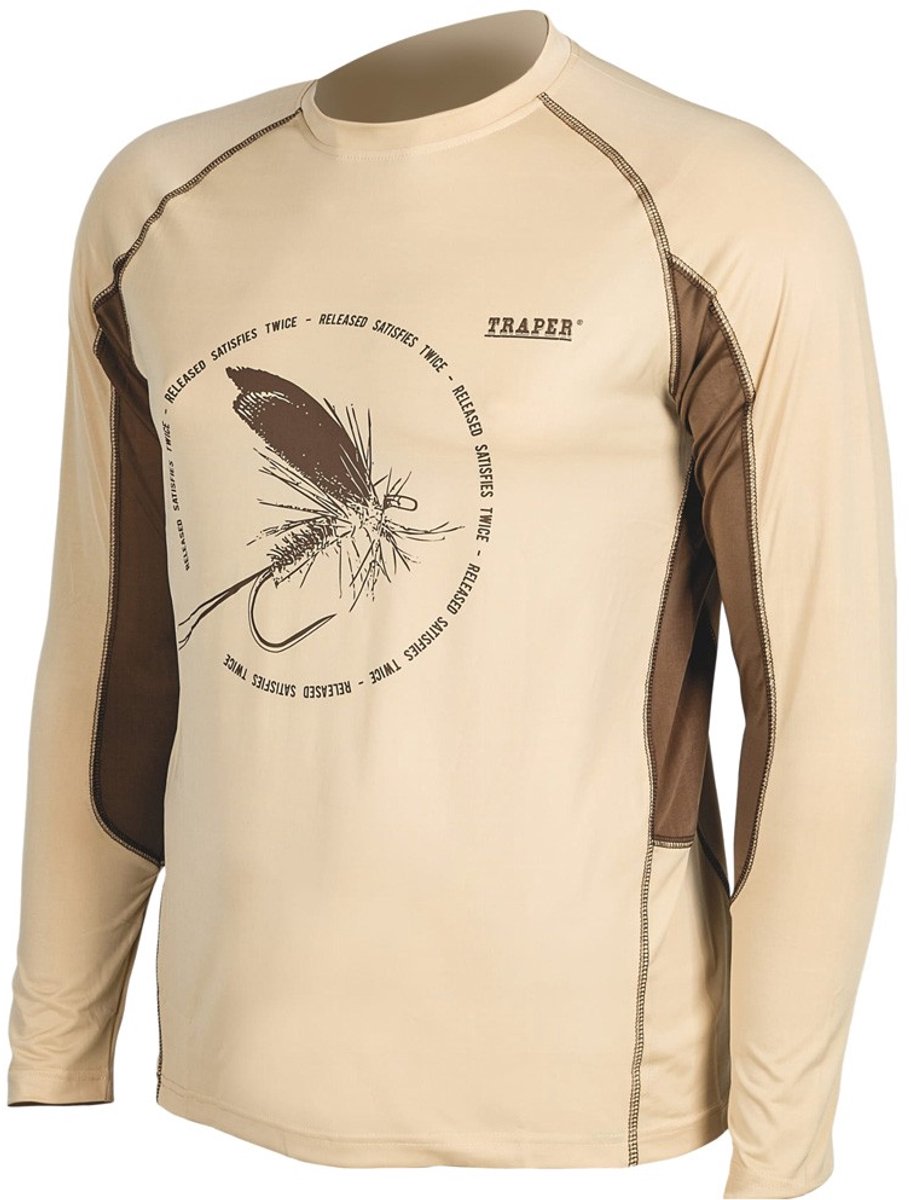 Traper Fly Florida Uv-werende Langarm T-shirt Beige 2XL Man