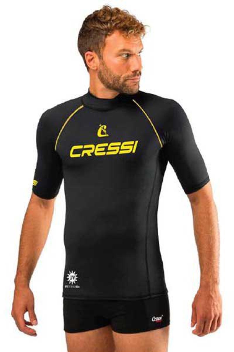 Cressi Spa 2024 Korte Mouw Rash Guard Zwart M Man