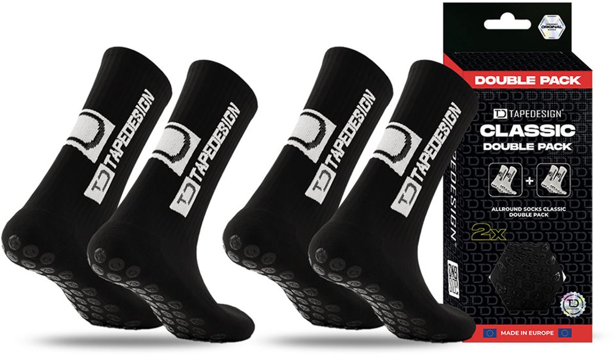 Tape Design Double Pack Allround Classic Lange Sokken Zwart EU 37-48 Man