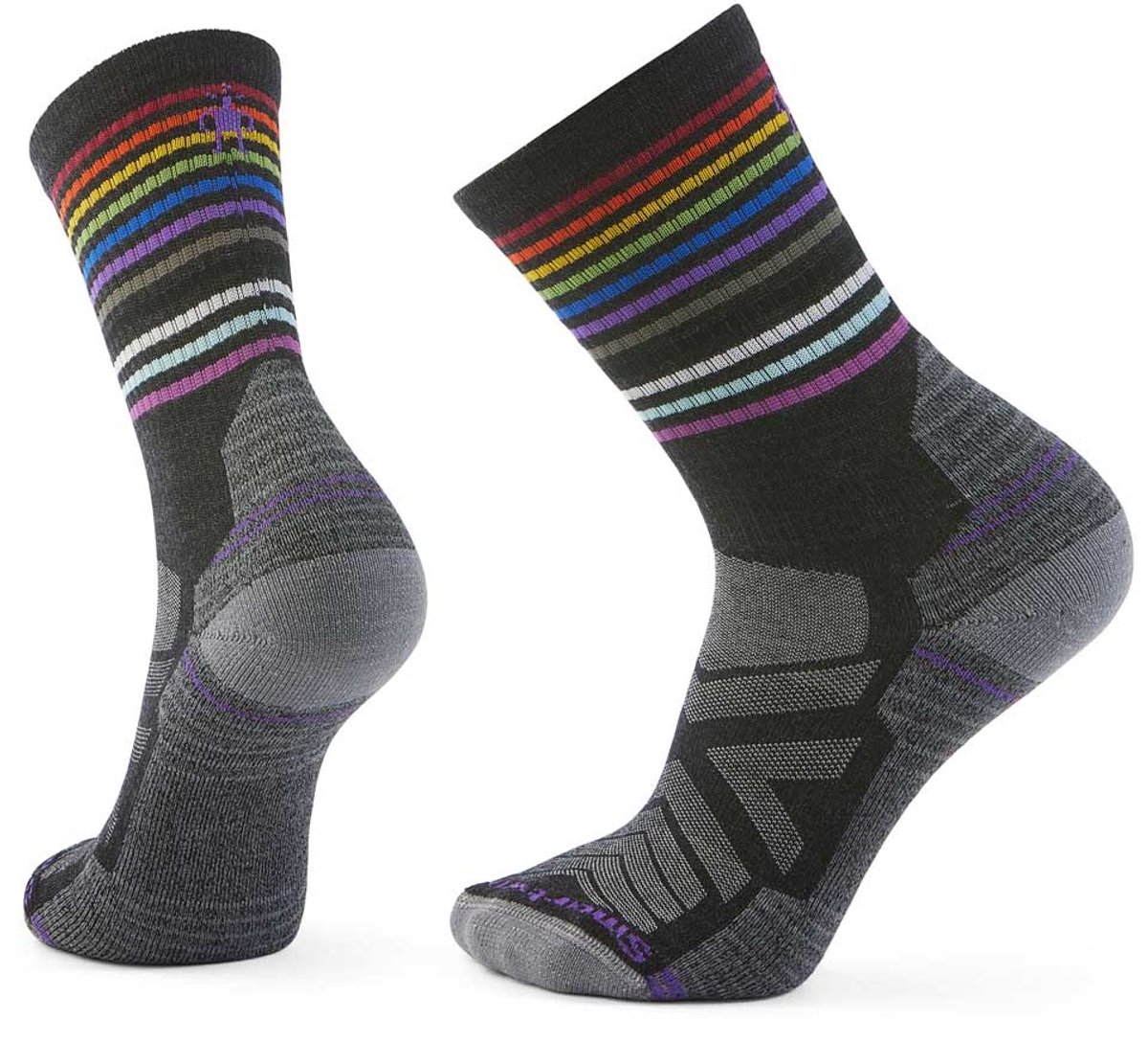 Smartwool Hike Light Cushion Pride Crew Sokken Merino Wol Zwart