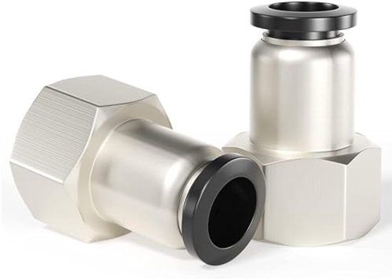 Vrouwelijke rechte 6mm push to connect fitting met 1/4 inch BSP draad