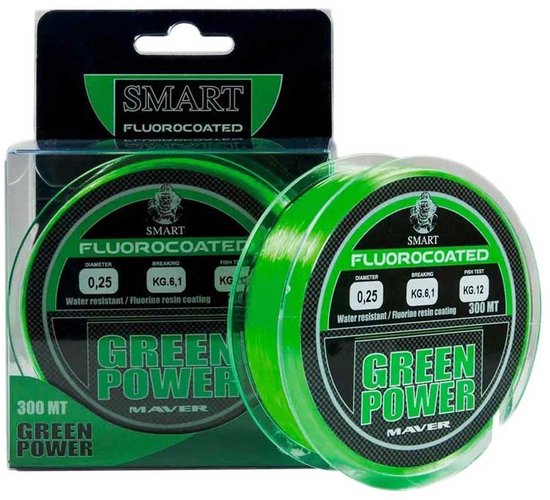 Fil monofilament transparent Maver Green Power Fluorine 300 m, 0,250 mm