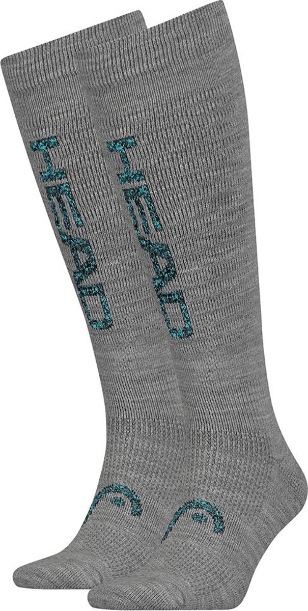 Unisex skisokken beginner logo – – 31-34 Grijs
