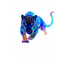 Neon Luipaard Sticker – Waterdicht – 14×15 cm – Auto, Motor, Scooter of Laptop Decoratie – Vinyl Decal