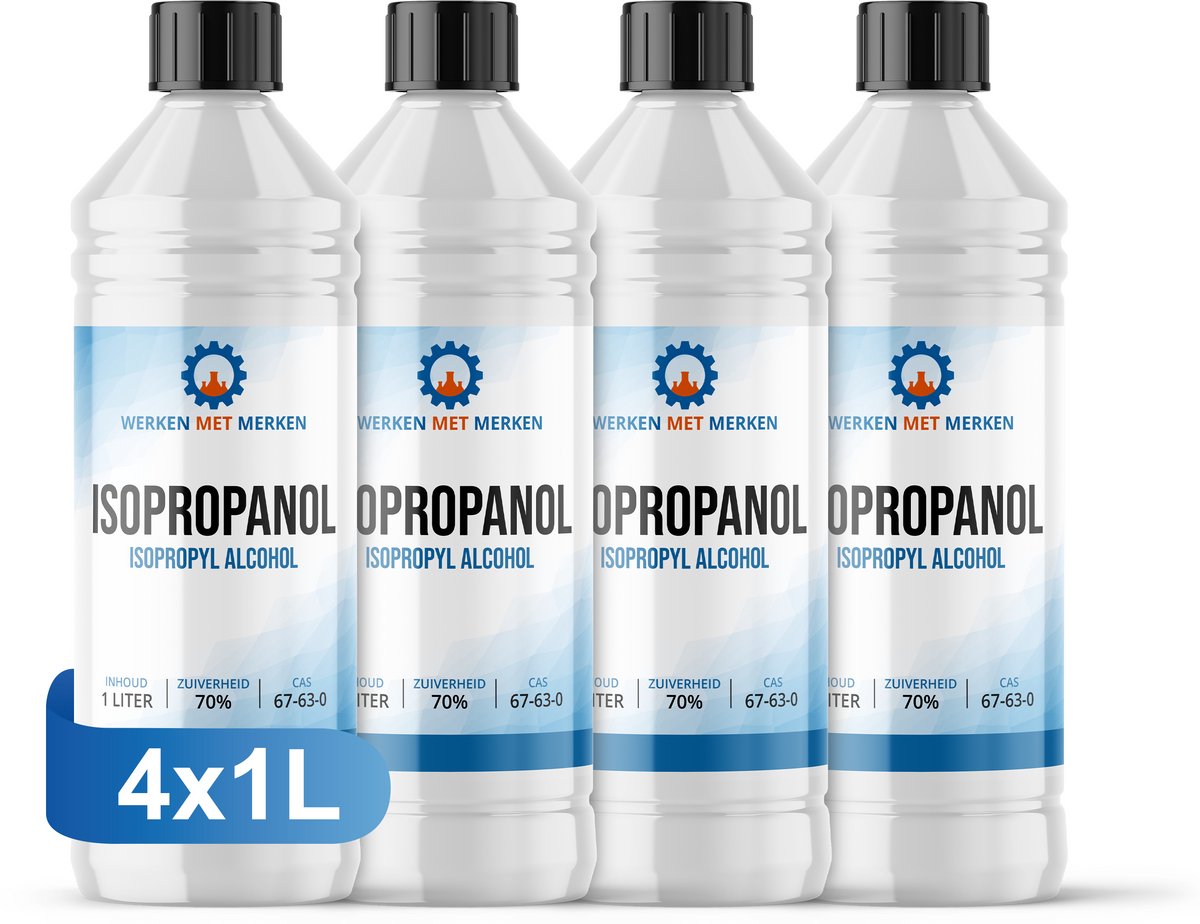 Isopropanol 70% - 4 x 1 Liter - IPA - Isopropyl alcohol