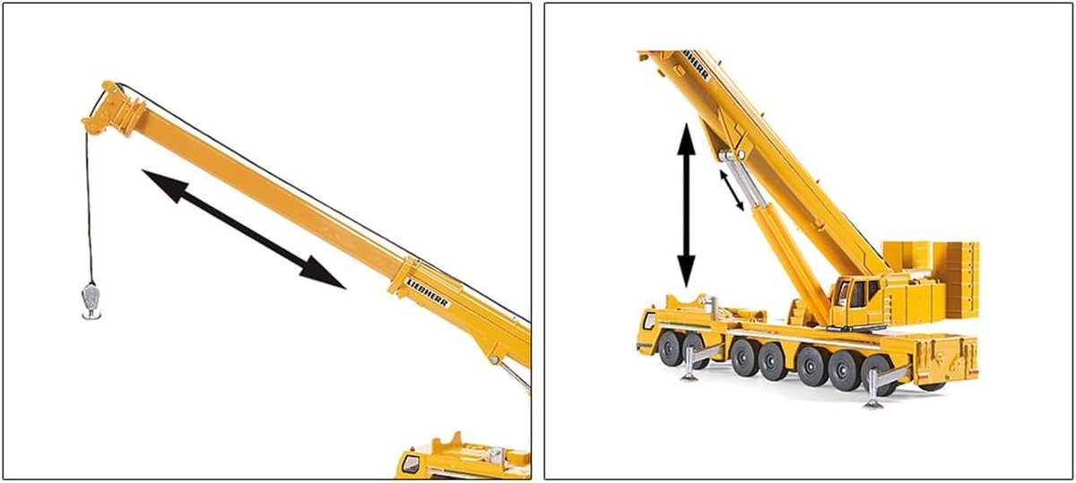 SIKU 1886, Liebherr Mobiele kraan, 1:87, metaal/kunststof, geel, bewegende onderdelen — afbeelding 2