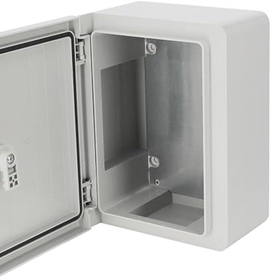 Waterdichte verdeelkast IP66, opbouwverdeelkast met cijferslot, transparante schakelkast voor buiten met wandmontageaccessoires en slot, kabelaansluitdoos ter bescherming van stekkerdoos