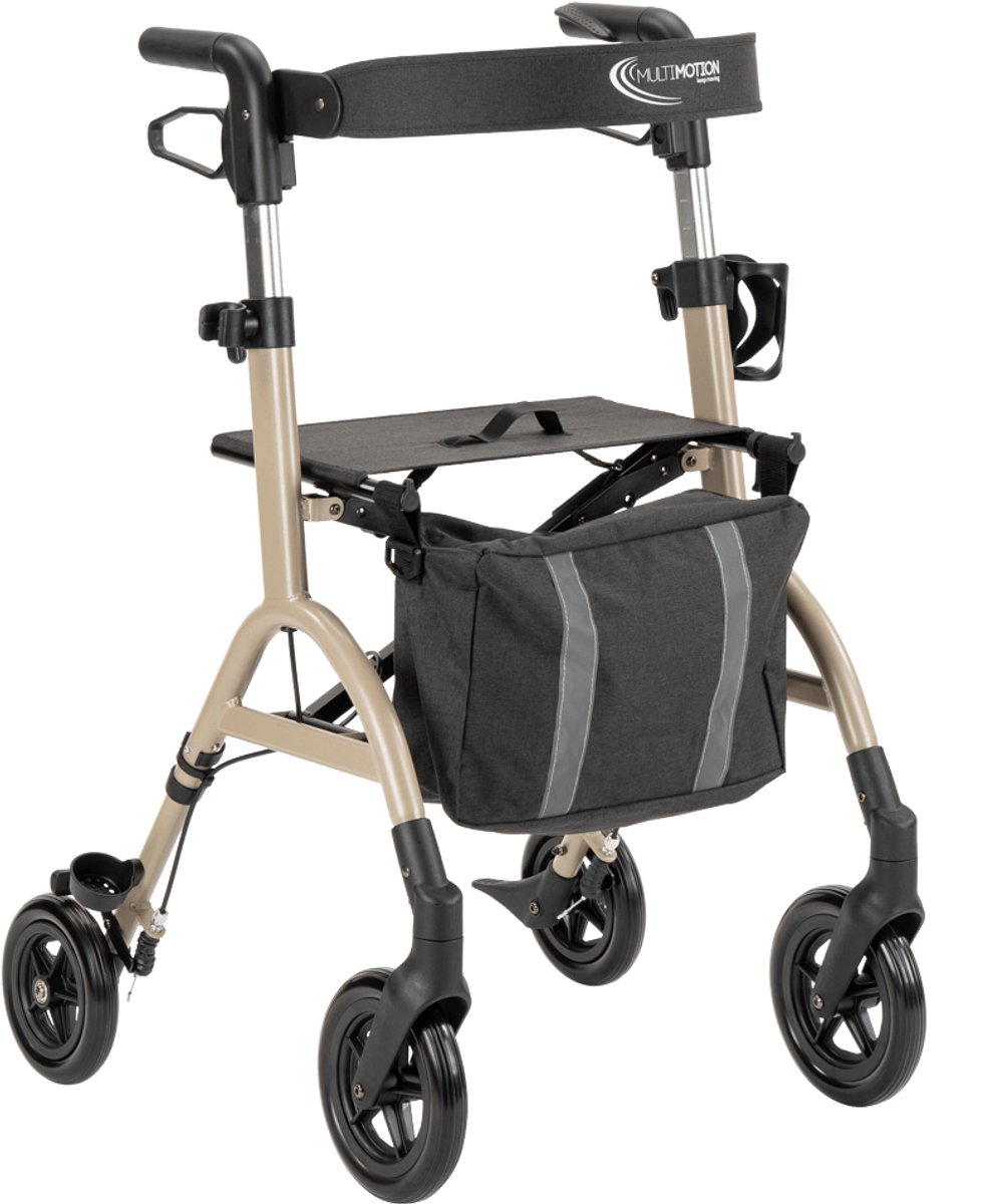 MultiMotion - Urban rollator - Lichtgewicht - Inklapbaar - Champagne