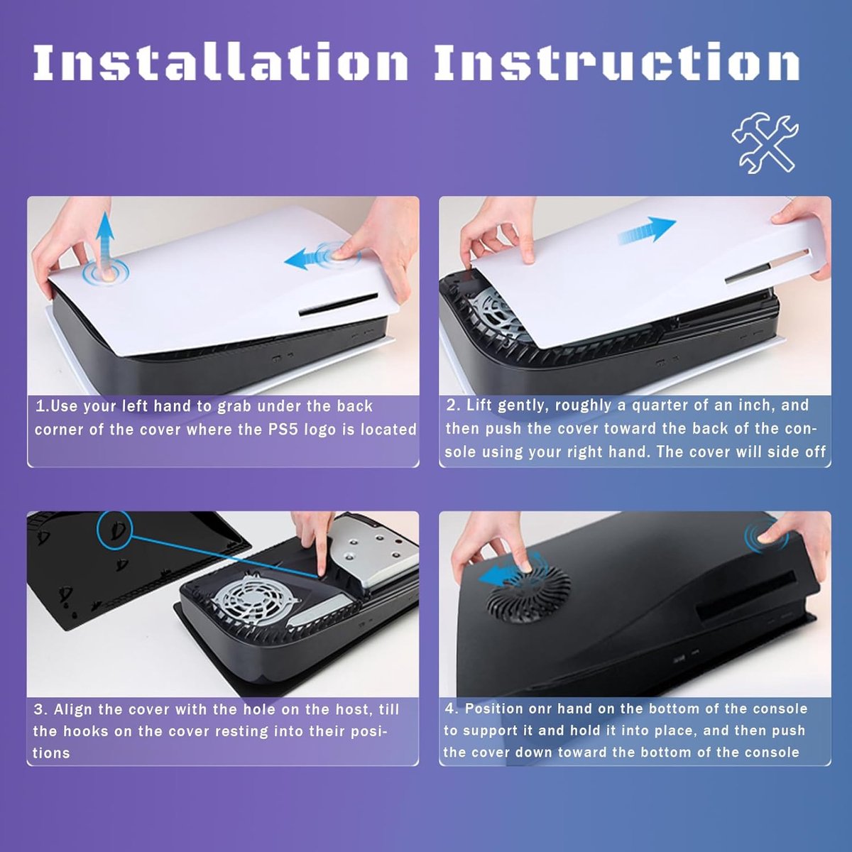 PS5 Faceplate met 400+ RGB LED Effecten & Stofilter - Koelingssysteem voor Disc Versie | Eenvoudige Installatie met Geavanceerde Verlichting en Luchtcirculatie thumbnail 3