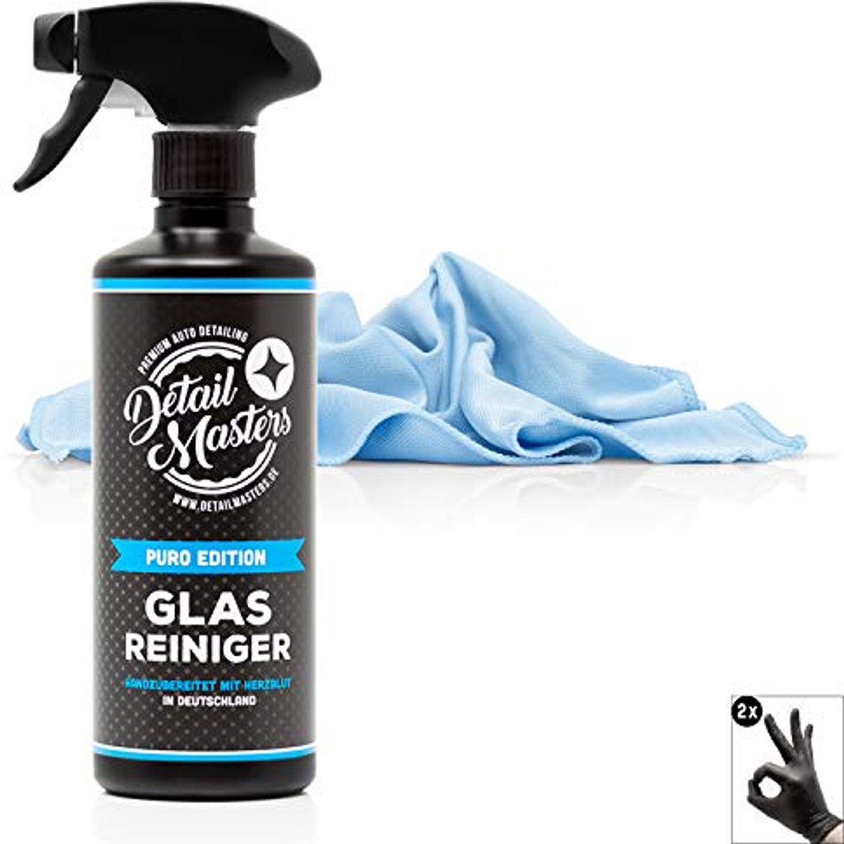 Autoverzorgingsset voor Glasreiniging - 500 ml Glasreiniger en Microvezel Wafeldoek