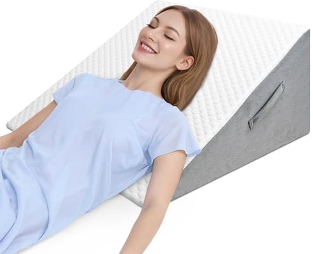Veelzijdig Leeskussen voor Bed en Bank - Ergonomisch Traagschuim Wigkussen voor Rugsteun