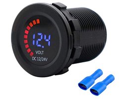 Digitale LED Spanningsmeter 12V/24V voor Auto, Camper en Boot