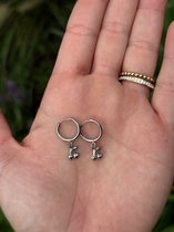 Kinderoorbellen - Stainless steel - Meisjes oorbellen - Oorbellen - Hypoallergeen - Sieraden - Kersjes oorbellen - Cadeautje meisje - Ringetjes oorbellen - Oorbel Kers zilverkleurig