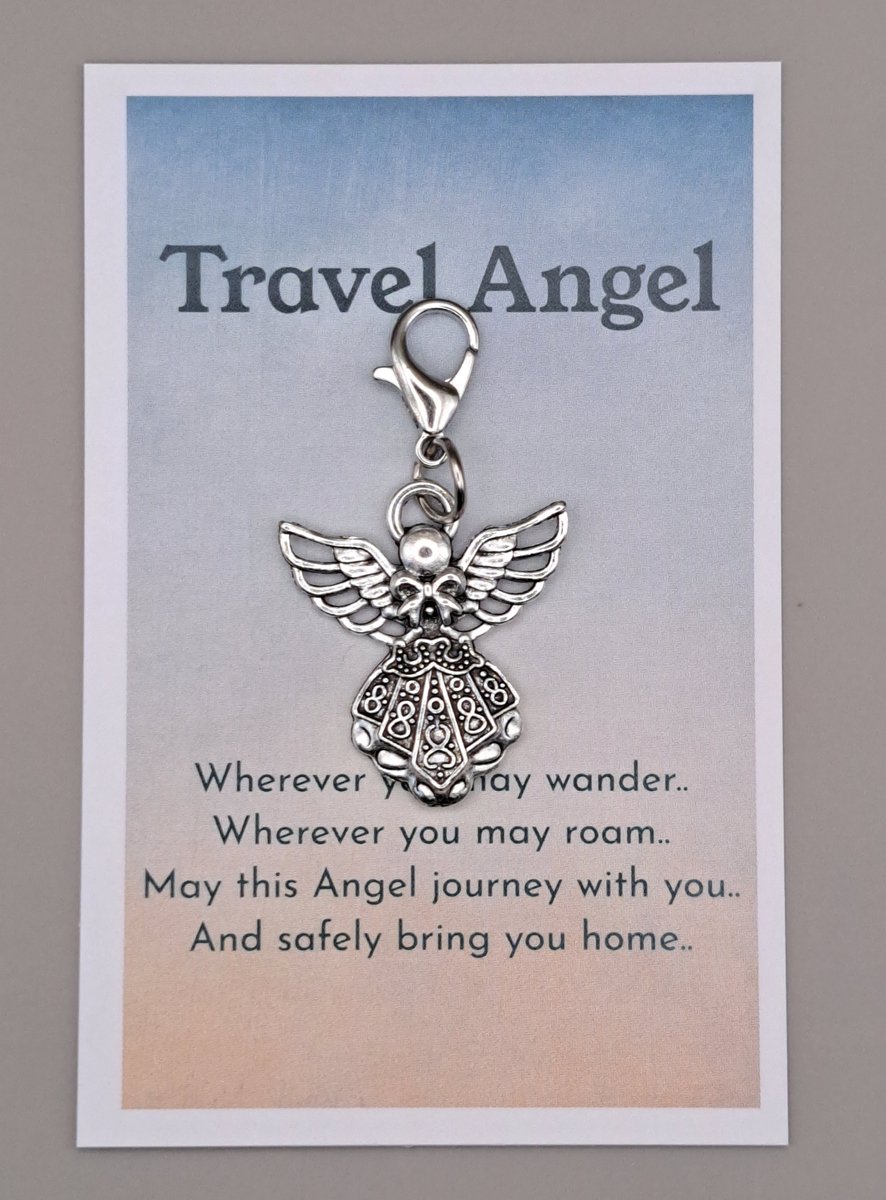 Reisengel sleutelhanger - Travel Angel - Geluksengel - Engel met wenskaartje - Pucket hug - Geluksengel - een Engeltje voor jou - Tashanger - Beschermengel - Geluksengeltjes - Sleutelhanger - Beschermengel