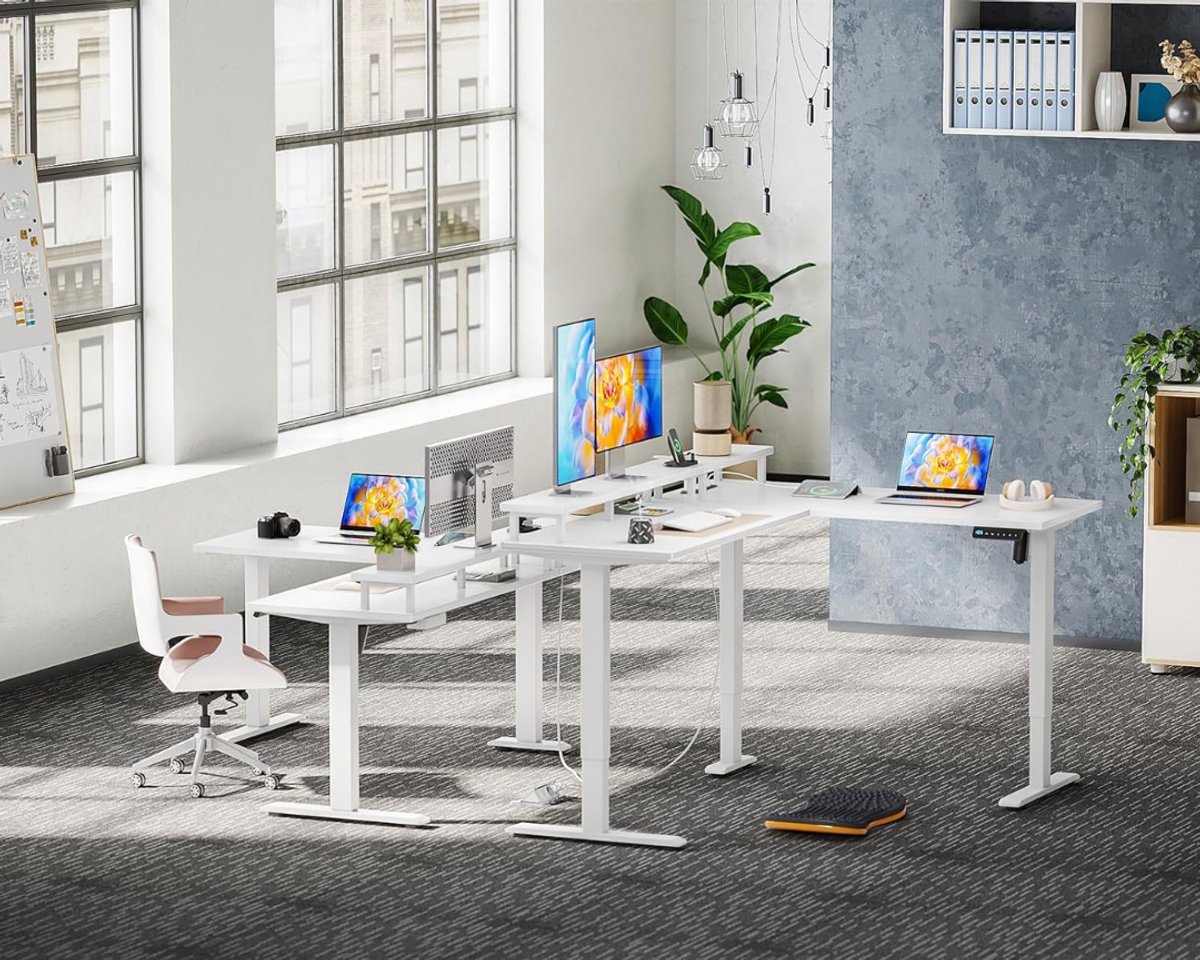 Zit Sta Bureau Elektrisch - Verstelbaar Hoekbureau - Game Bureau - L Vorm - (LxW)