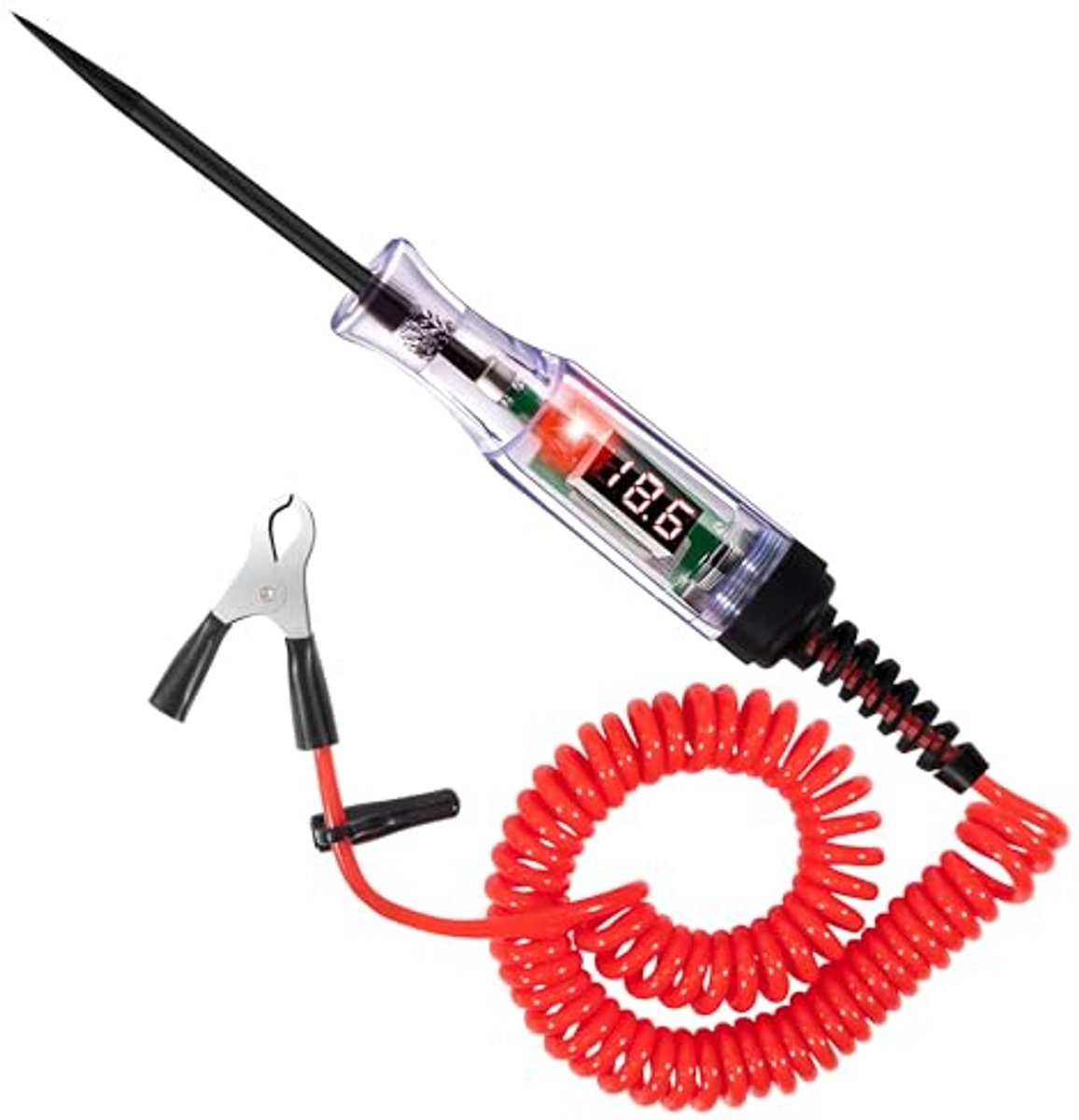 Spanningstester 3-48V met voltmeter en controlelampje voor auto-reparatie