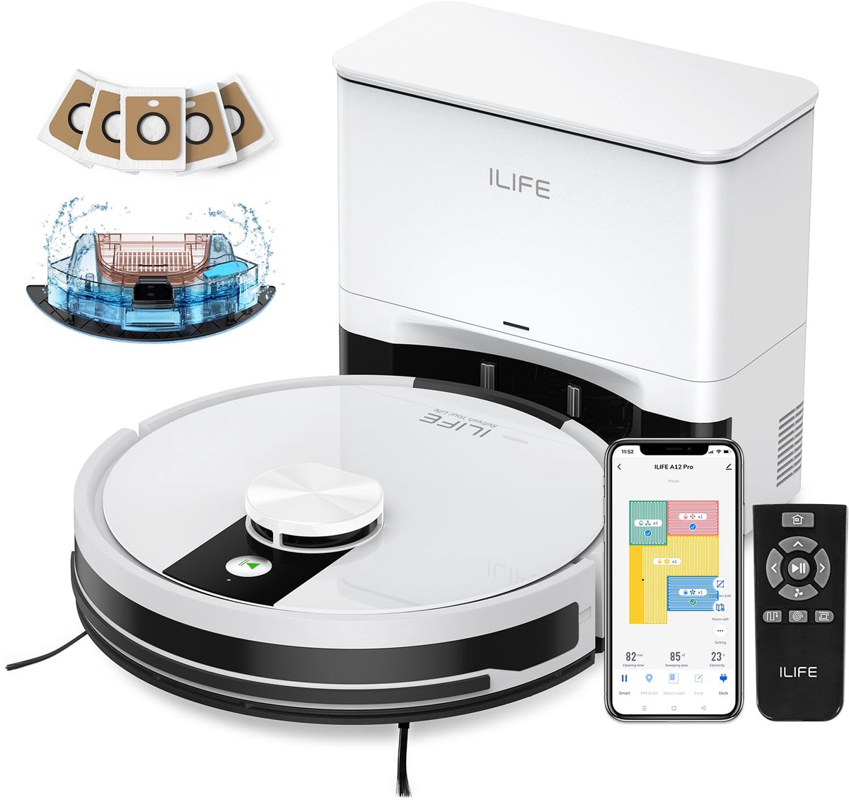 ILIFE A12 Pro - Robotstofzuiger met dweilfunctie - - ILIFE - €144,95