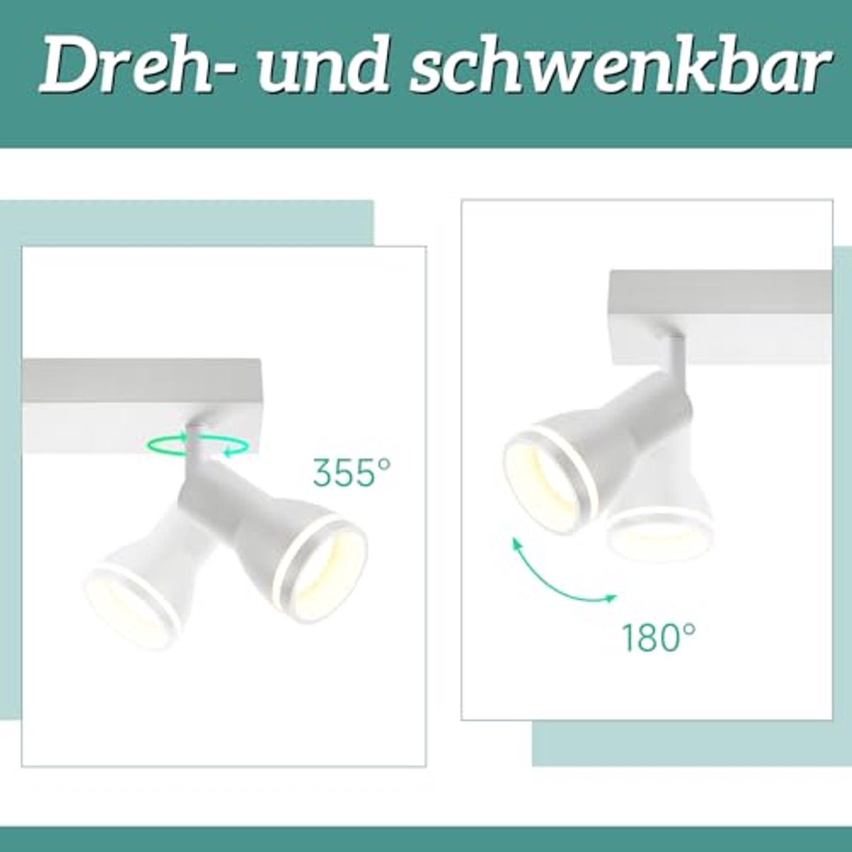 Witte 3-lamps LED plafondlamp met draaibare spots