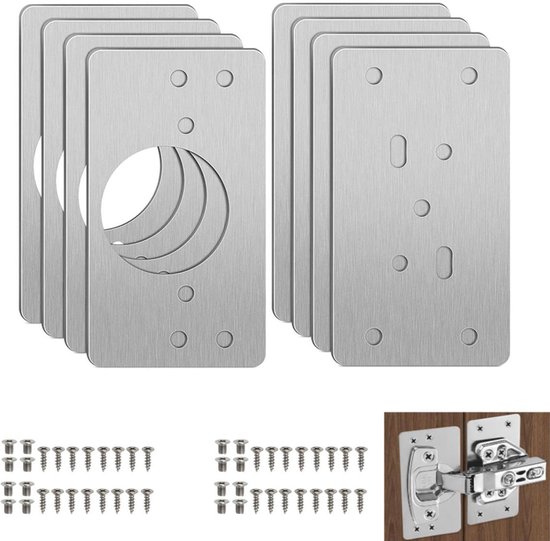 8 stuks - Scharnier Reparatie Plaat - 9*4,7 cm - Reparatieplaat