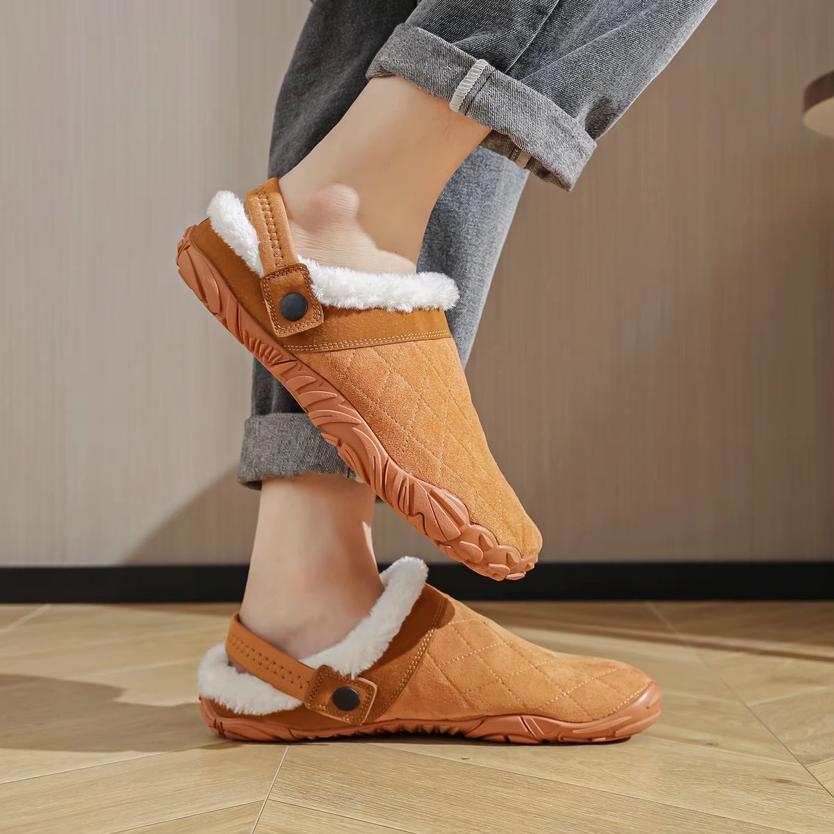 Warme Pantoffels Heren & Dames Maat 38 – Winter Slippers met Brede Teen – Katoenen Antislip Huissloffen voor Binnen en Slaapkamer – Comfortabele Thuis Slippers