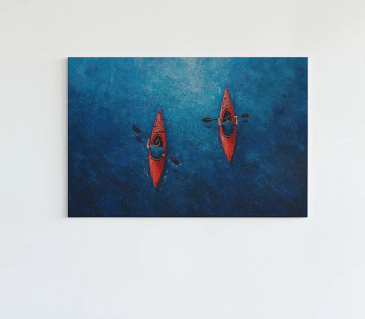 Trendex Global Canvas Schilderij - Stilte van de Zee - Wanddecoratie - 60x40x2 cm Blauw