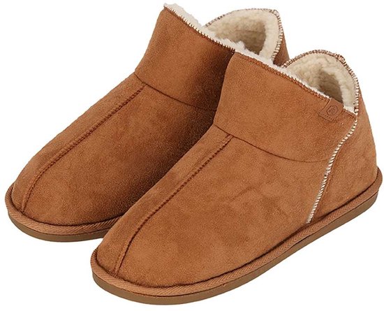 Apollo - Pantoffels heren- Suede - Maat 41 t/m 46 - Cognac - Pantoffels heren - hoge sloffen heren - pantoffels