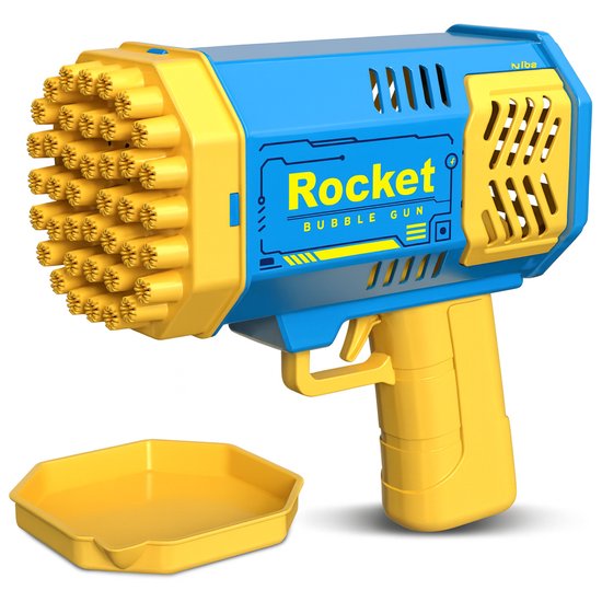 Foto: Niba rocket bubble gun bellenblaas pistool blauw elektrisch bellenblaas speelgoed met led bellenblazer voor kinderen
