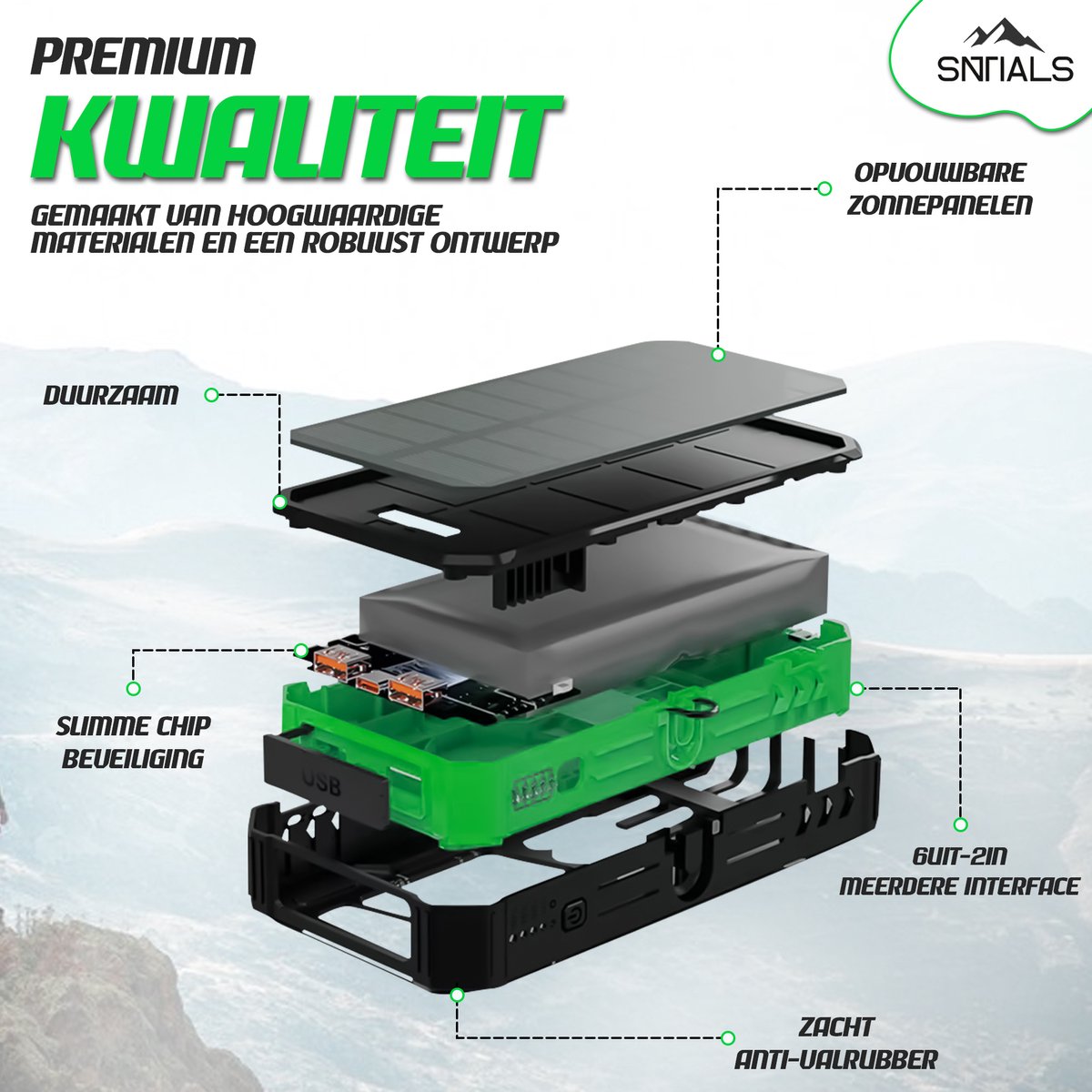 SNTIALS - Powerbank - Noodpakket - Ramp - Voorbereid - 20000 - afbeelding 3
