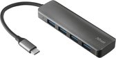 5. Trust Halyx Aluminium USB-C to 4 Port USB-A 3.2 Hub