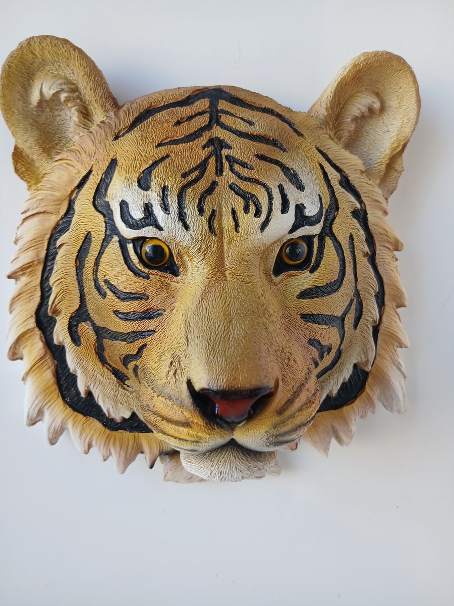 Tijger beeld kop van een rode tijger 20 x 20 x 9 cm