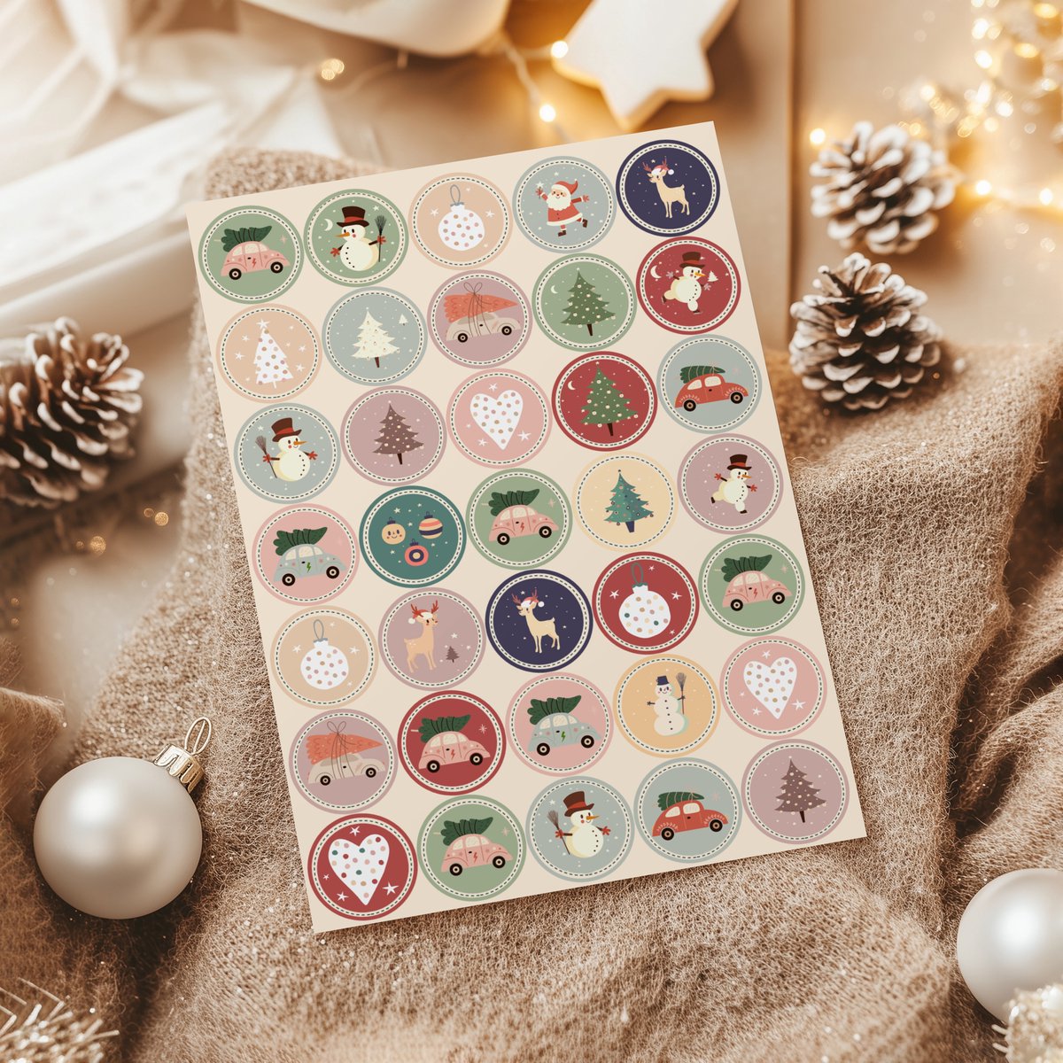 Stickers Kerst - 140 Stuks - 4 Stickervellen Kerst - Kerstkaarten Maken — afbeelding 5