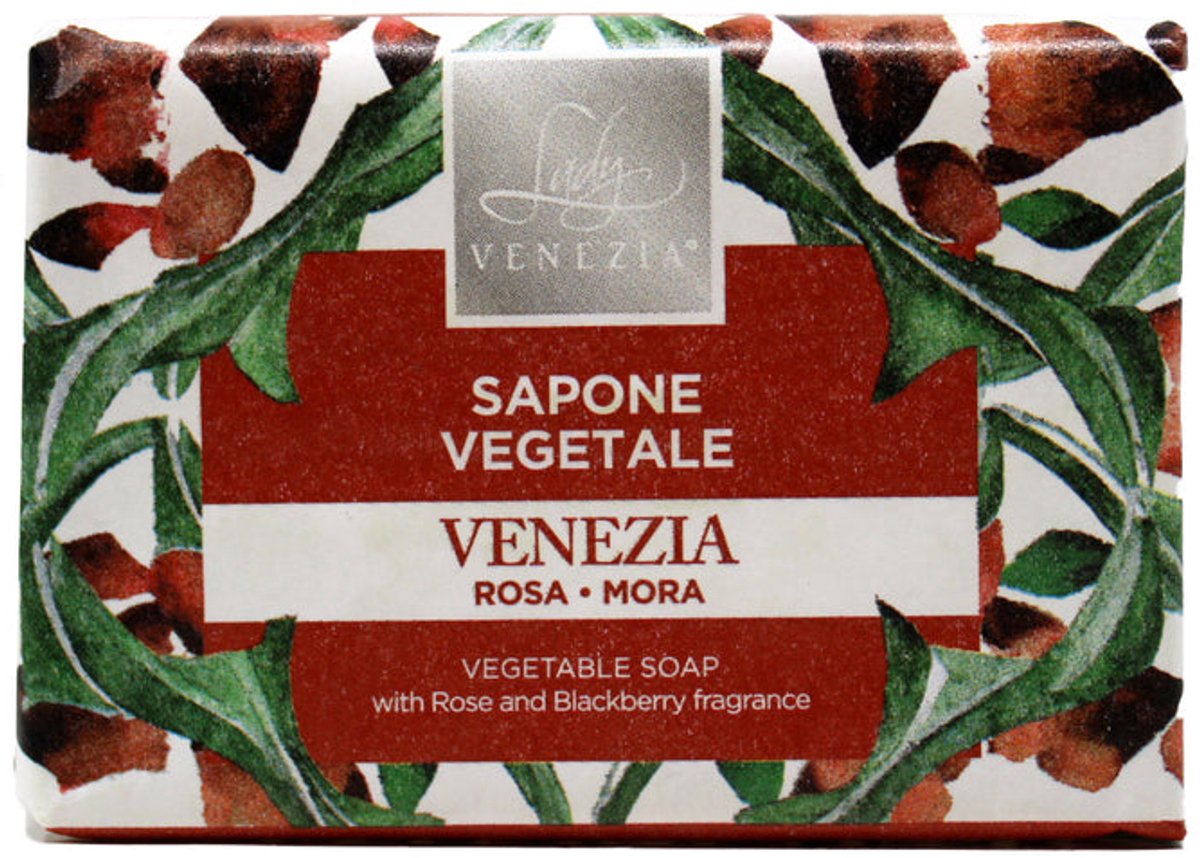 Lady Venezia Ceramiche Luxe Zeepblokje Venezia met roos en braam 100 gr